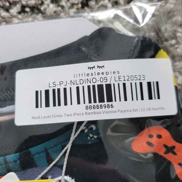 NIB - Little Sleepies Next Level Dinos Two-Piece Pajama Set, 12-18 Months - Picture 2 of 3